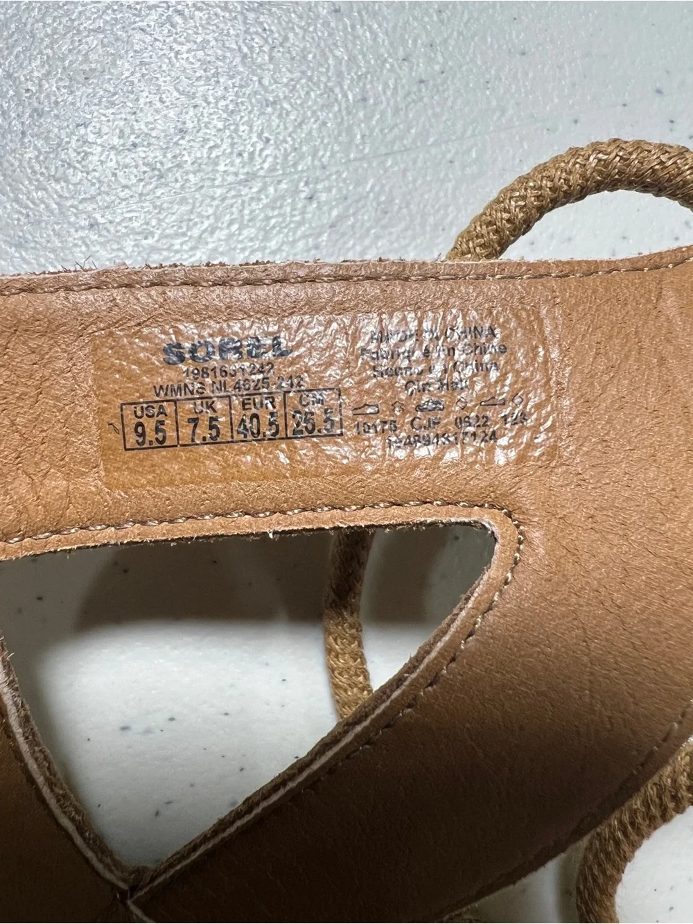 Sorel Cameron Flatform Lace Wedge Sandal Velvet Tan Brown Women's 9.5